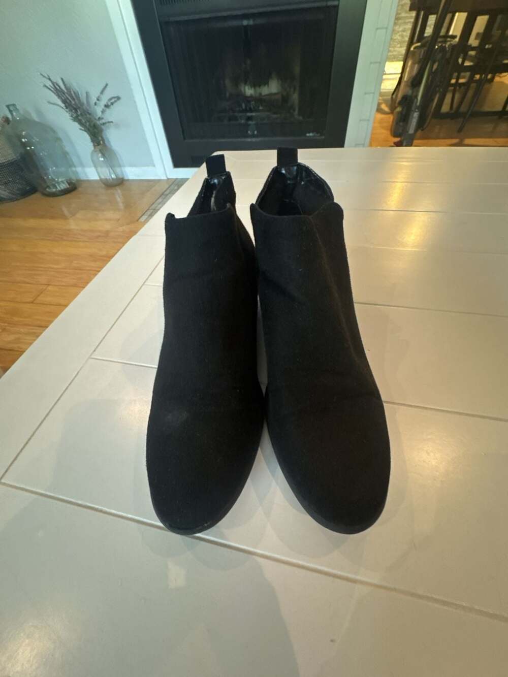 Tom’s Black Faux Suede Ankle Booties